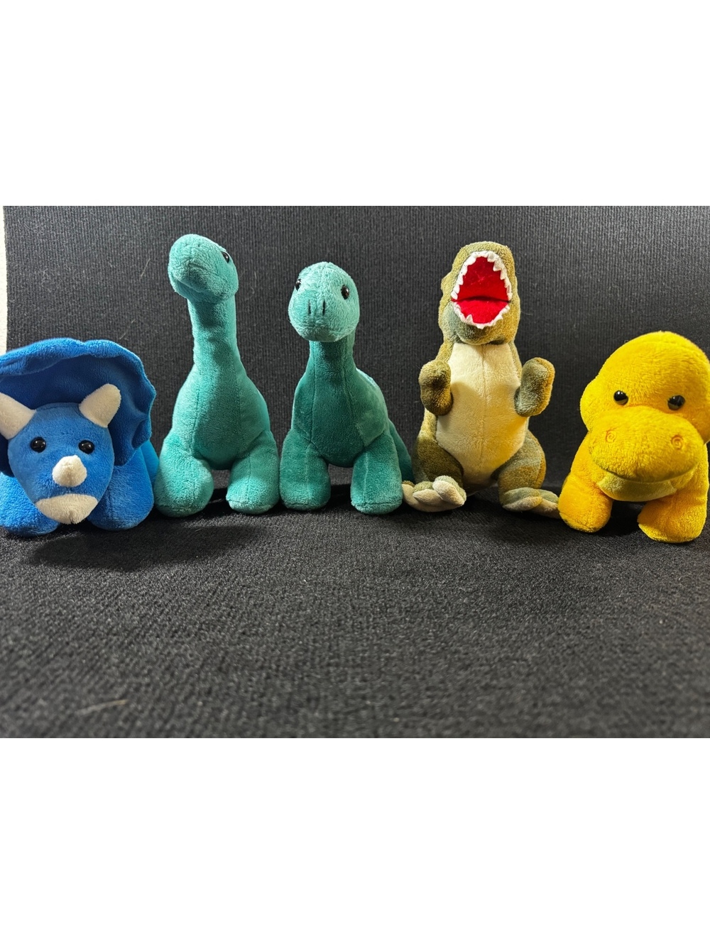 Prextex Dinosaur Plush Lot Triceratops Brontosaurus T-Rex Stegasaurus 9" Lot x 5